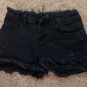 3 jeans BUNDLE, includes two shorts black/ blue and one jean skirt